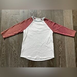 Marine Layer Raglan Sleeve Shirt - White and Red